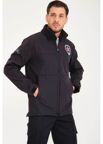Resim Yeni Tip Özel Güvenlik Softshell Mont Füme 