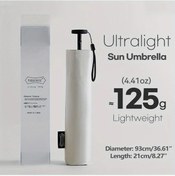 Resim Sinuoshop Beyaz 111g Karbon Fiber Katlanabilir Uv Koruma Ruzgar Gecirmez Seyahat Semsiyesi 