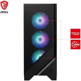 Resim MSI MAG FORGE 321R AIRFLOW Temperli Cam 4x120mm ARGB Fan Type C Front ATX Gaming Bilgisayar Kasası 