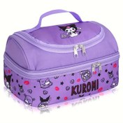 Resim Sanrio için for cinnamoroll Yalıtımlı Öğle Yemeği Çantası - Mor Pembe Detaylarla, İş, Piknik, Seyahat için Tekrar Kullanılabilir Tote - Gıda ile Temas Yok, Polyester Malzeme, Sevimli Karikatür Tasarım, Öğle Yemeği Çantası 