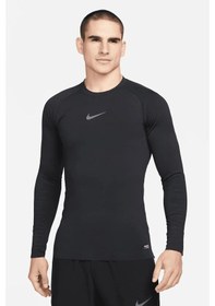 Resim Nike Pro Dri Fit Adv Athletic Tight Fit Training Body Kalın Sıkı Erkek Koşu Antrenman Üstü Sweatshirt Siyah Siyah 