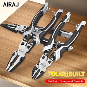 Resim AIRAJ Çok Fonksiyonlu Diyagonal Kesme Pensesi & Sivri Burun Pense - Elektrikçiler için Keskin Bıçaklı Ağır Hizmet Tipi Endüstriyel Tel Kesme Aracı, DIY Projeleri, Profesyonel Donanım Araçları, Sağlam Metal Yapı 