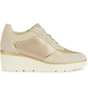 Resim Geox Kadın Bej Ilde Kalın Tabanlı Bağcıklı Deri Sneaker D25raa0aj22cb55v 