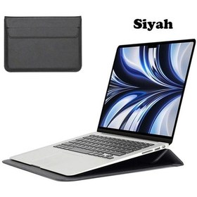 Resim Apple Uyumlu MacBook Air M2 13.6 Inç 2022 M2 Çip A2681 Çanta Pu Deri Stantlı Şık Tasarım Kılıf 