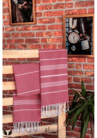 Resim Pega Sultan Peştamal %100 Koton Fuşya Plaj Havlusu 90 x 170 CM 