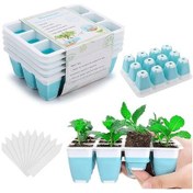 Resim Elmpaly Çok Amaçlı Tohum Başlatma Seti - 60 Hücreli 5'li Mavi Esnek Tohum Tepsisi Kolay Dikim 