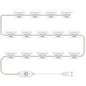 Resim Xindoker Makyaj Aynası Led Işık 14lü, 3 Renk Tonu, Usb Dokunmatik Kontrol, Sürekli Işık Ayarlama, Dolap Işığı 