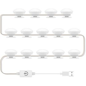 Resim Xindoker Makyaj Aynası Led Işık 14lü, 3 Renk Tonu, Usb Dokunmatik Kontrol, Sürekli Işık Ayarlama, Dolap Işığı 