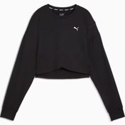 Resim Puma Cloudspun Crossover Crew Kadın Siyah Koşu Sweatshirt 