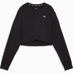 Resim Puma Cloudspun Crossover Crew Kadın Siyah Koşu Sweatshirt 