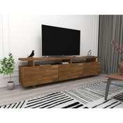 Resim WOODFACE Verona Çekmeceli Televizyon Sehpası 174x30 Doğal Ahşap Özel Tasarım 