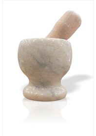 Resim Bej Gerçek Ağır Mermer 11 Cm Sarımsak Çeşni Ezici Havan Tokmak 