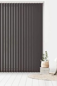 Resim Antrasit Kumaş Dikey Perde Döndürülebilen Tam Açık Ya Da Tam Kapalı Kumaş Dikey 