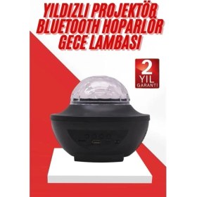 Resim TeknoKapsül Masa Gece Lambası Renkli Projektör Işıklı Disko Topu Bluetooth Hoparlör 