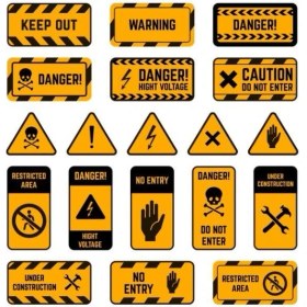 Resim Endüstriyel Uyarı Sticker Seti (20 Parça) 