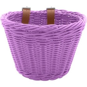 Resim Hombey Küçük Mor Pp Örgü Sepet - Bisiklet, İlk Adım Arabası, Kaykay İçin Taşıma Sepeti 21x17x16cm Mor 