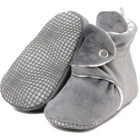 Resim Kadife Bebek Pandufu, Kaydırmaz Taban Ev Botu, Kreş Ayakkabısı, Organik Pamuk Patik 001 