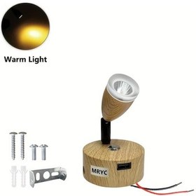 Resim Xuweiwei Rv Kampçılar Ve Römorklar İçin Mryc 12v Döner Led Okuma Işığı Mavi Gece Lambası 3w Sıcak Işık 1 Bilgisayar Ayarlanabilir Parlaklık Hafıza Fonksiyonu Usb Şarj Sabit Montajlı İç Aydınlatma 