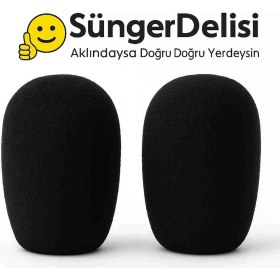 Resim Mikrofon Süngeri 2’li - Motorcu & Yaka Mikrofonu Uyumlu Rüzgar Önleyici Set 