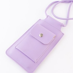 Resim DK LEATHER Kadın Lila Omuz Askılı Küçük Telefon Çantası Kılıfı Kart Bölmeli Yürüyüş Çantası 
