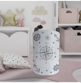 Resim Mekta Home Bebek Ve Çocuk Odası Pusula Desenli Oyuncak Sepeti Renkli Çok Renkli 