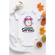 Resim Limon Uyandırma Servisi Desenli Kısa Kol Unisex Bod 