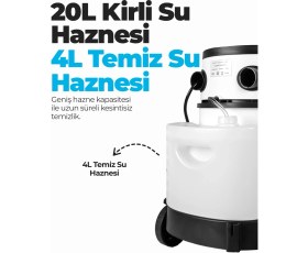 Resim Pirantech RLZ-208 2400W Çok Amaçlı Buharlı Temizlik Robotu 20L Aksesuarlar ile Etkili Temizlik 