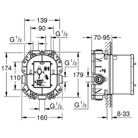 Resim Grohe Rapido T Ankastre Termostatik İç Gövde - 35500000 Krom 