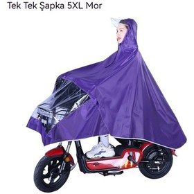 Resim Motosiklet Yağmurluk Panço Kalınlaşır Ve Yağmur Geçirmez Çift Erkek Ve Kadın Genel Panço Eflatun 