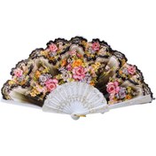 Resim Afillix Concept Beyaz Yaldızlı Çiçek Baskılı Tasarım Yelpaze No:1 