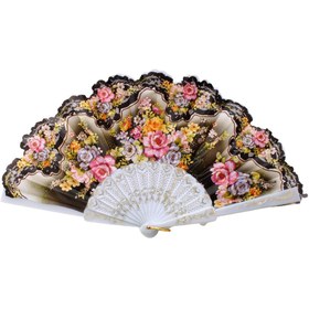 Resim Afillix Concept Beyaz Yaldızlı Çiçek Baskılı Tasarım Yelpaze No:1 