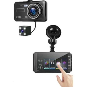 Resim 4.0" Ips Dokunmatik Ekranlı Araç Çizgi Kamerası Seti - Ön & Arka Kamera - 1080p Full Hd Kayıt - Gece Görüşü - Hareket Algılama - G-sensor Ta-04 