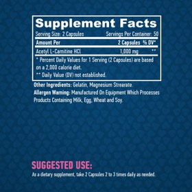 Resim Haya Labs Acetyl L-Carnitine Hcl Burner 1000mg / 100 Caps 