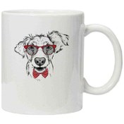 Resim Kupa Bardak Papyonlu Köpek 