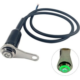 Resim Yeşil-12v Led Motosiklet Anahtarı Açık + Kapalı Gidon Dağı Alüminyum Alaşımlı Su Geçirme Bisiklet Sis Lambası Yedek Parça 44535546 