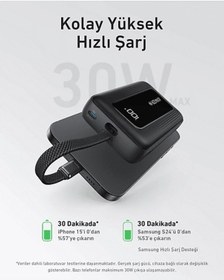 Resim Anker 10k 30w Usb-c Taşınabilir Şarj Cihazı Siyah - A1688 Siyah 