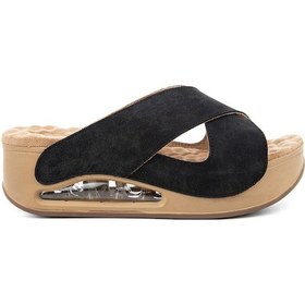 Resim Muya Penelope Anatomik Air Max Tabanlı Topuk Dikeni Kadın Terlik Siyah - Bej 