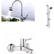 Resim ARÇE Delta Spiralli Evye + Banyo Bataryası Ve Sürgülü Duş Takımı 