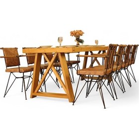 Resim Neiwel Kues Doğal Mutfak Ve Ahşap Yemek Masası-120-240 Açık Ceviz 