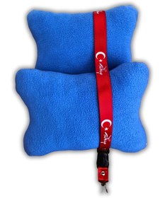 Resim Mavi Polar Ortopedik Araç Oto Koltuk Boyun Yastığı 2li - Ayna İpi 