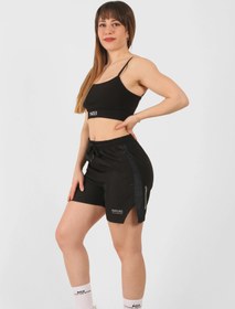 Resim NTB Unisex Şort Çizgili Desen Detaylı Black Color 