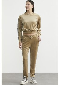 Resim Leopar Kombinli Kadife Eşofman Takım - Vizon Vizon 