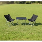 Resim Yek Outdoor Alüminyum 2 Kişilik Kamp Masa & Sandalye Seti Siyah 