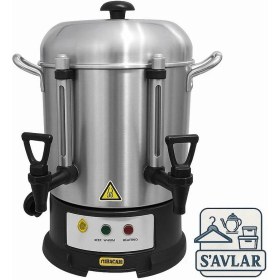 Resim Savlar 60 Bardak Çay Otomatı- Paslanmaz Çelik,çift Musluklu,endüstriyel Semaver 