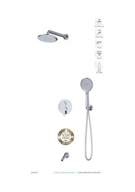 Resim İsaoğlu Yapı Ankastre Duş Sistemi Zeus Gümüş Premium Pirinç Ankastre Duş Sistem Gümüş 