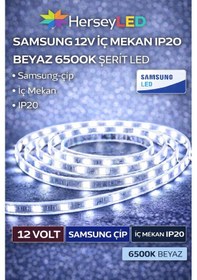 Resim Samsung Şerit Led 12v 2835/60 Ledli Beyaz İç Mekan Ip20 5 Metre/ Paket 