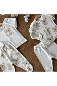 Resim PATSAN 4'lü Pamuklu Bebek Alt Üst Patikli Pijama Takımı Koala 