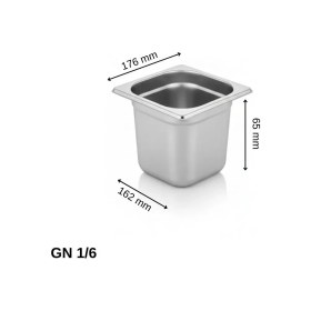 Resim Üret Çelik ÜRET Standart Gastronom Küvet GN 1/6 65 mm 0,1 lt 