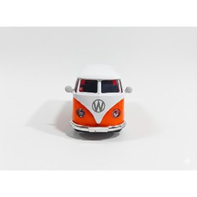 Resim ZİVENTA Turuncu Minibüs 10 Cm Metal Oyuncak Klasik Woswos Çek Bırak Minibüs Açılabilir Kapılı Diecast Model 