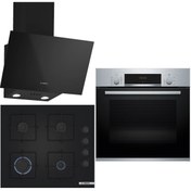 Resim Bosch Siyah 3 Lü Ankastre Set 328 ( HBF534ES3T - POP6C6P30O - DWK63PJ60T (61T) ) 